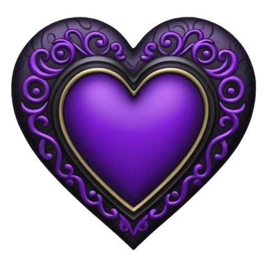 goth heart with black and purple accents sticker