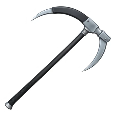 The scythe of the God of Death is long, straight, and pure black, symbolizing death. sticker