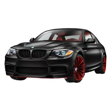 BMW luxury car all black red interior  sticker