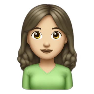 Girl-hair-brunette-front-car-fiat-500-green sticker