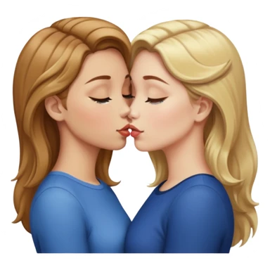 👩🏻‍❤️‍💋‍👩🏼 but light brown hair instead of blonde on the girl on the right  sticker