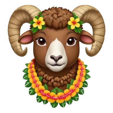 Ram in Hawaiian clothes sticker