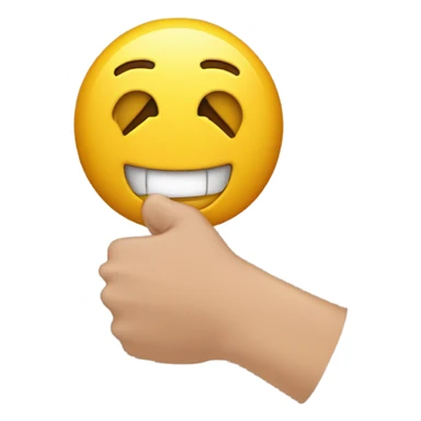 EMOJY SONRIENDO Y CON UN DEDO DENTRO DE LA BOCA, COMO MORDIENDOSE UN DEDO sticker