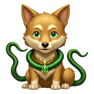 loki god of mischief as a dog. he as snakes.  dynamic pose sticker