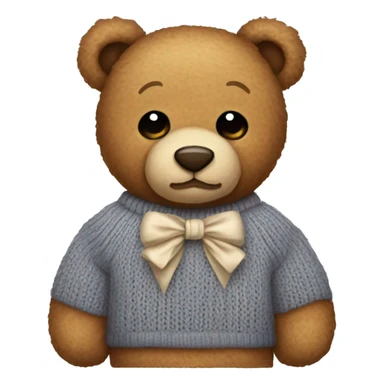 Teddy bear whit sweater and bow sticker
