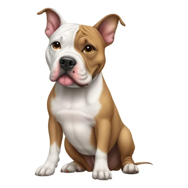 American pittbull wirh frensch bulldog and amstaf Terrier sitting al  sticker