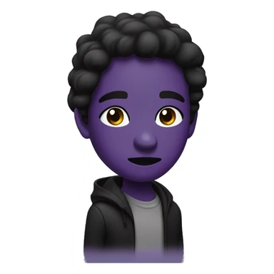 A heath with the left side cyanand the right side black, in the middle kinda purple, the internal part shoud look lik paint sticker