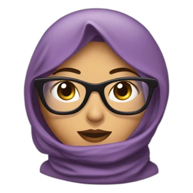 femme musulmane portant des habits mauve et des lunette avec des verres noirs sticker