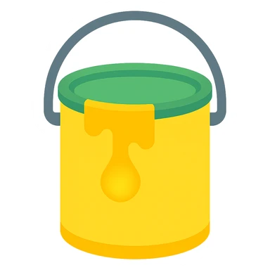 a glowing gallon of paint, lineal color style sticker