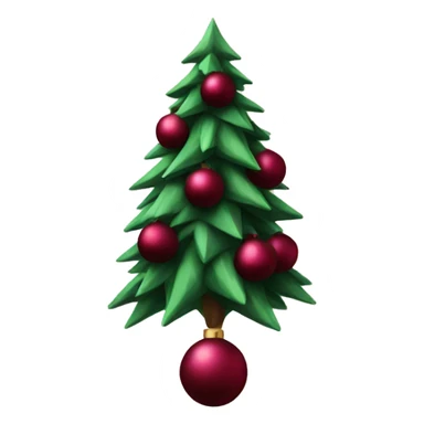 Christmas tree with burgundy balls sticker
