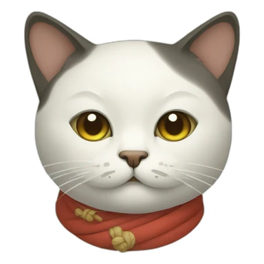A cat with a Japanese sage mustache sticker