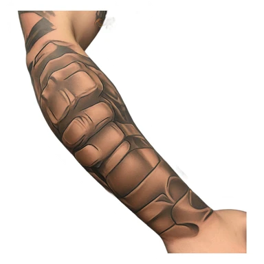 Flexing arm brown tattoo sleeve  sticker