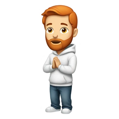 Handsome man with red beard red short hairs and 3 days beard wearing a hoodie as he is praying sticker