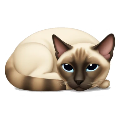 siamese cat laying down sleeping sticker