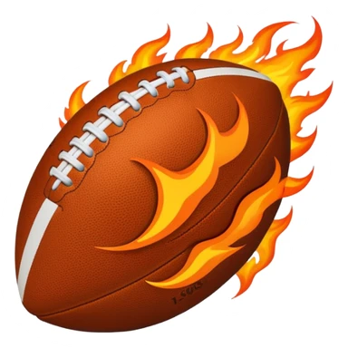 a flaming American football sticker