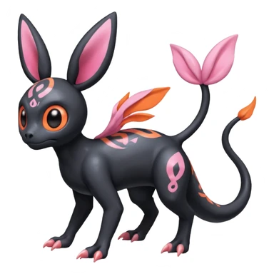 Shiny Duskull-Salandit-Umbreon-Sylveon-Fakémon-hybrid-creature (full body)  sticker