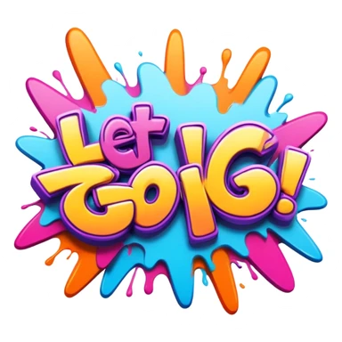 Graffiti the word Let's go sticker