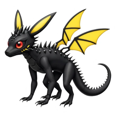 Dark Edgy Salandit-Beedrill-Umbreon-Fakémon-hybrid-creature (full body)  sticker
