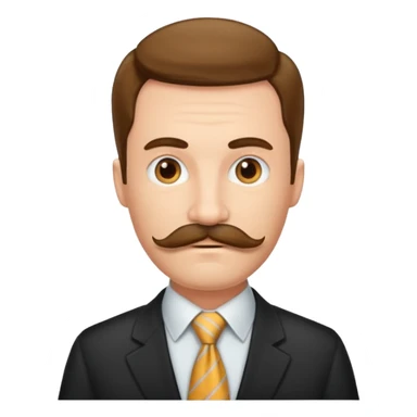 long mustached man with tie sticker
