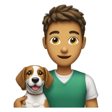 student with a dog sticker