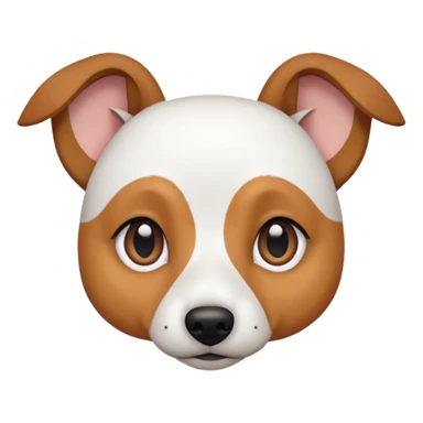 a fully white jack russell the size of a kelpie with light brown ears and a light brown patch on one eye sticker