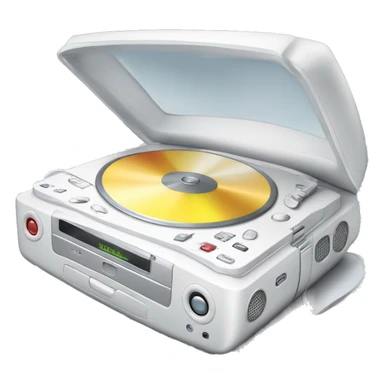 White portable CD player with headphones  sticker
