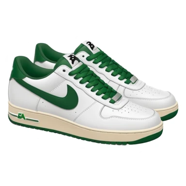 Сделай кроссовки BAPE STA белые с темно-зелеными шнурками и свушем sticker