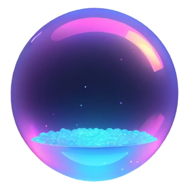 Floating holographic orb with a soft glow — a little futuristic, particles. sticker