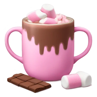 pink hot chocolate with marshmallows  sticker