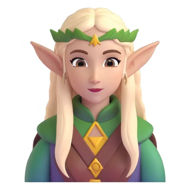 female elf with long hair and pointed ears sticker