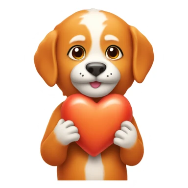 Cute orangatan holding heart sticker