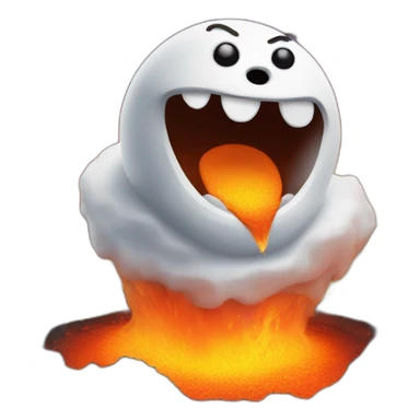 Snowman in a volcano sticker