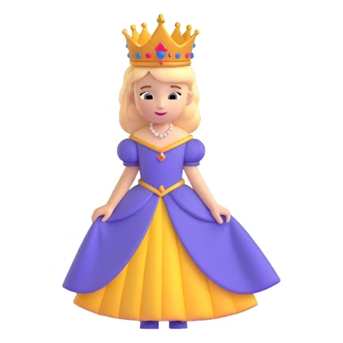 princess with crown and royal dress sticker