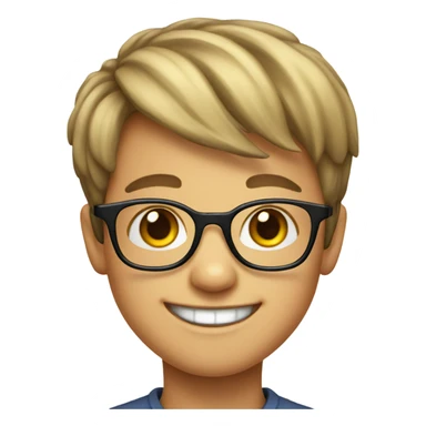 smiling boy in glasses portrait sticker