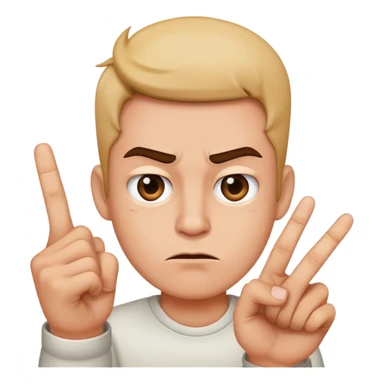 Mad face while holding up a middle finger sticker