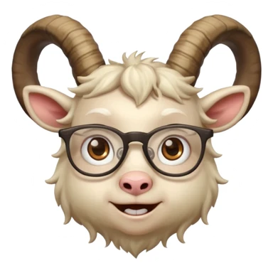child with goat horn and eyeglasses sticker