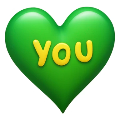 i love u in green heart yellow text sticker