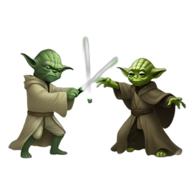 yoda fighting darkvador sticker