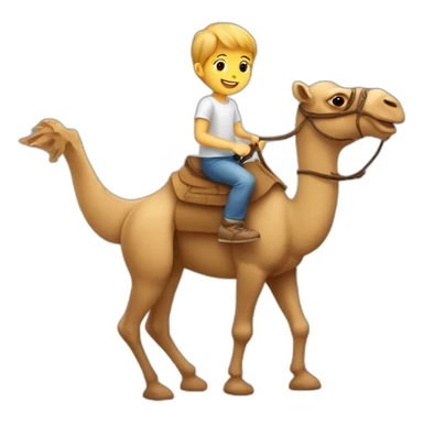 white child riding a camel sticker
