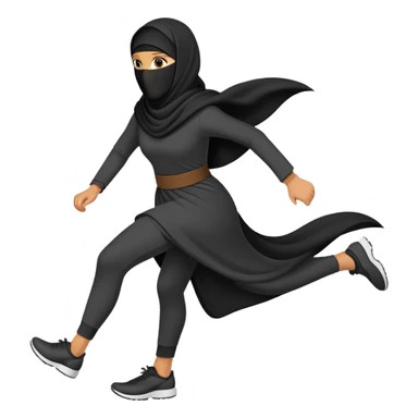 person wearing a niqab, running sticker
