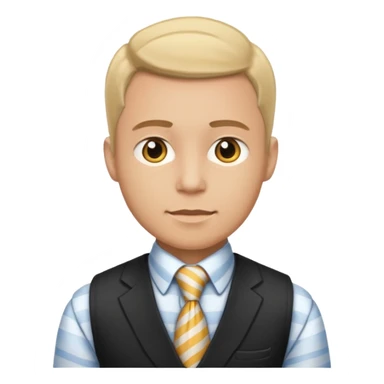 man in vest, striped tie sticker