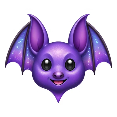 glitter purple bat sticker