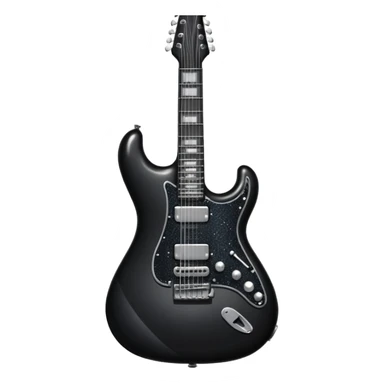 a very sparkly black electric guitar sticker