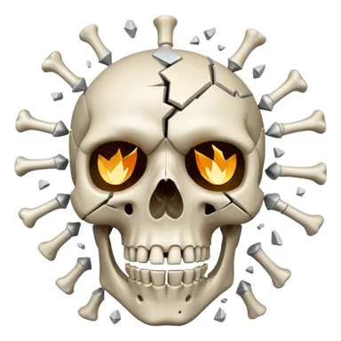 Explode skeleton head sticker