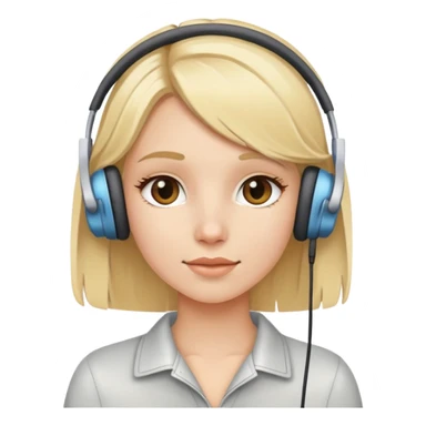 blonde girl with earphones sticker