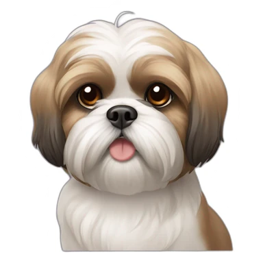 perro shih tzu; pensando, con imagen de pensar sticker