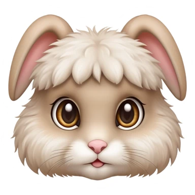 adorable bunny rabbit with big eyes and fluffy fur sticker