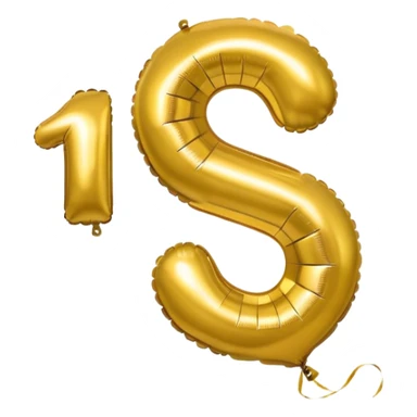 0 number in gold balloons sticker