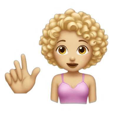 BLONDE CURLY HAIR GIRL BLOWING KISS sticker