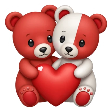 two teddy bear heart sticker